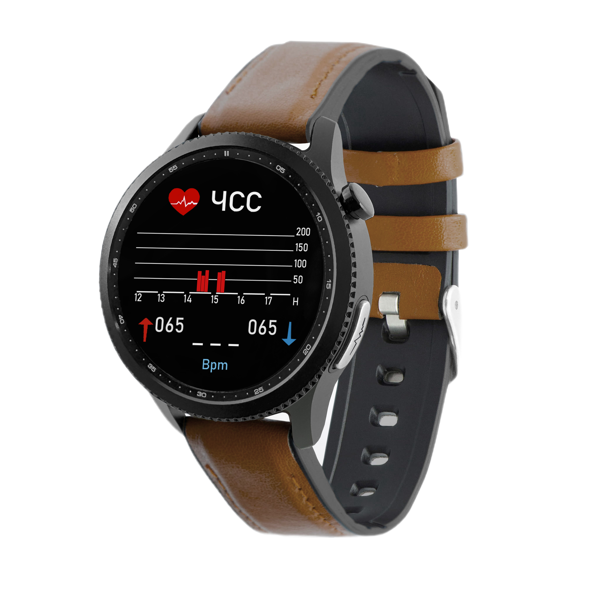 Смарт-часы здоровья с пульсометром Health Watch Pro №80, коричневый