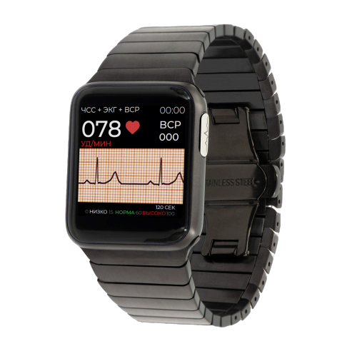 Умные часы здоровья с ЭКГ Health Watch Pro №5 Premium, чёрный