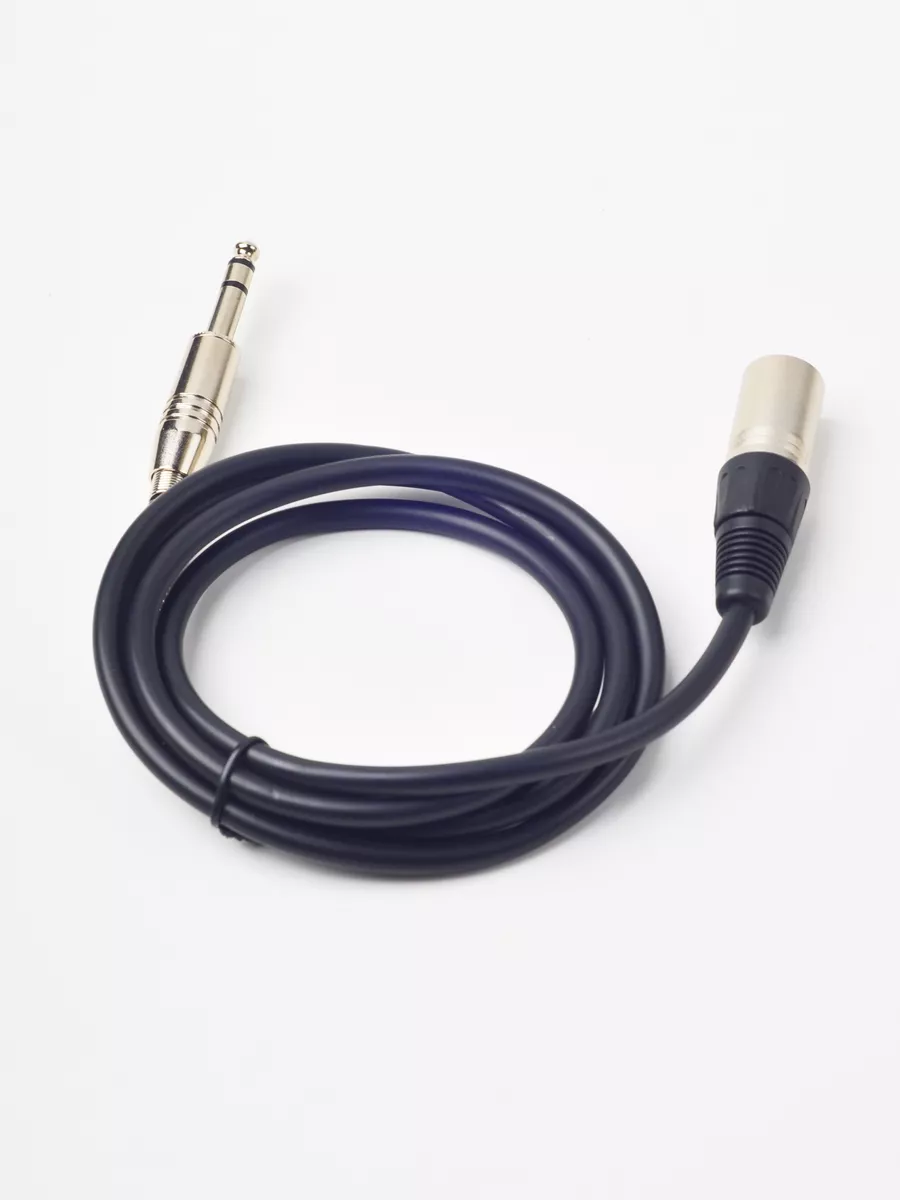 Аудиокабель 1.5 метра, 6,3мм стерео jack - XLR, черный