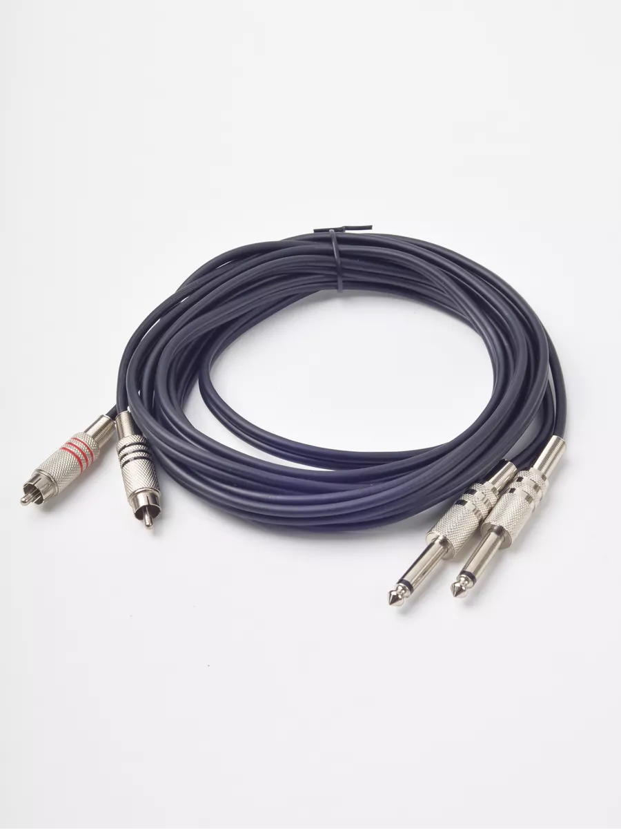 Кабель акустический 3 метра 2х jack 6,35 мм - 2х RCA