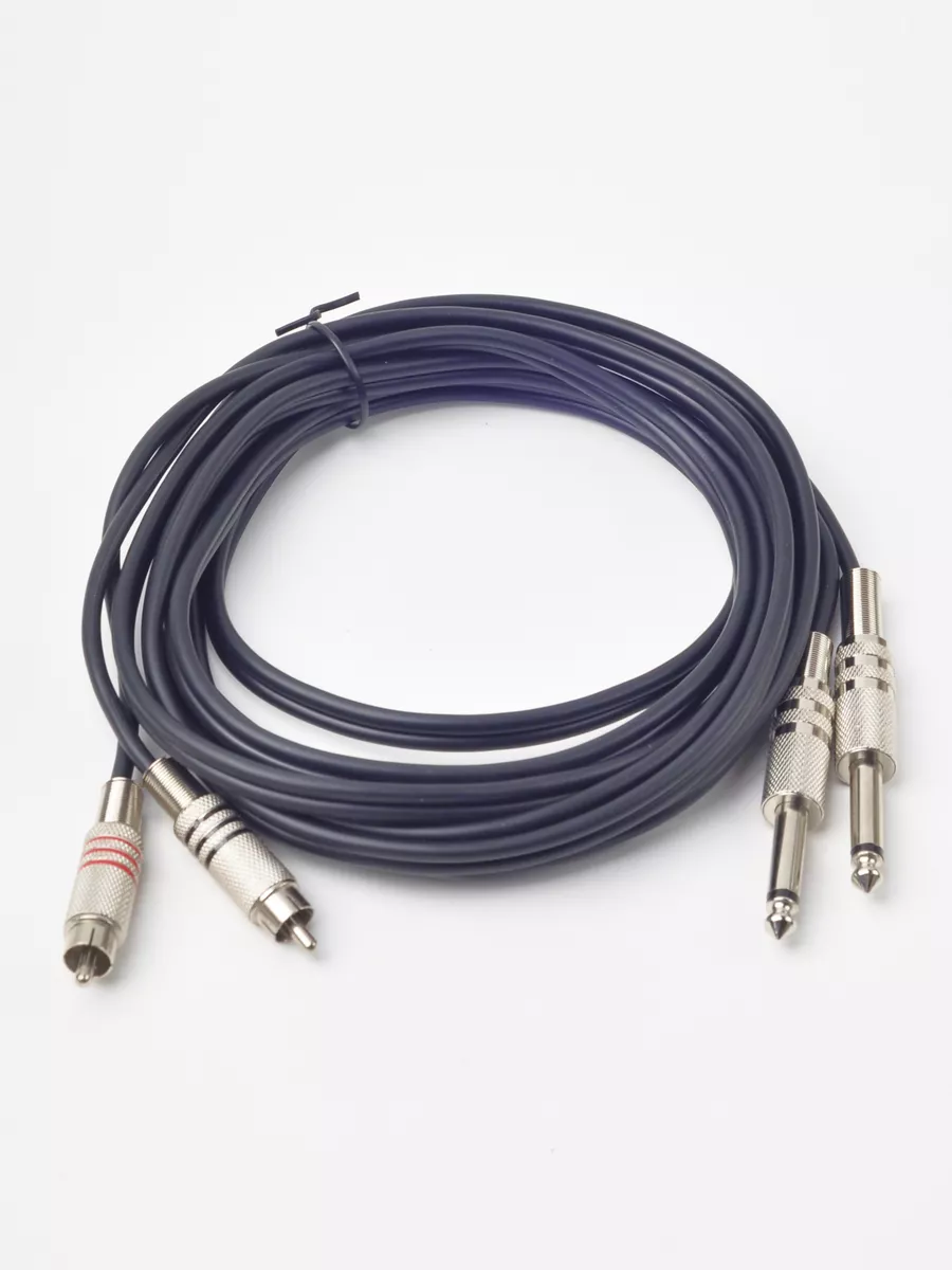 Кабель акустический 3 метра 2х jack 6,35 мм - 2х RCA