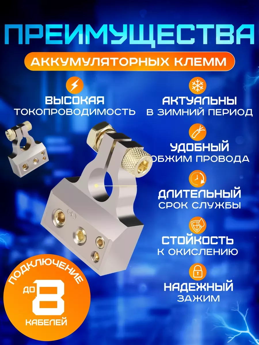 Клеммы на аккумулятор автозвука авг AWG