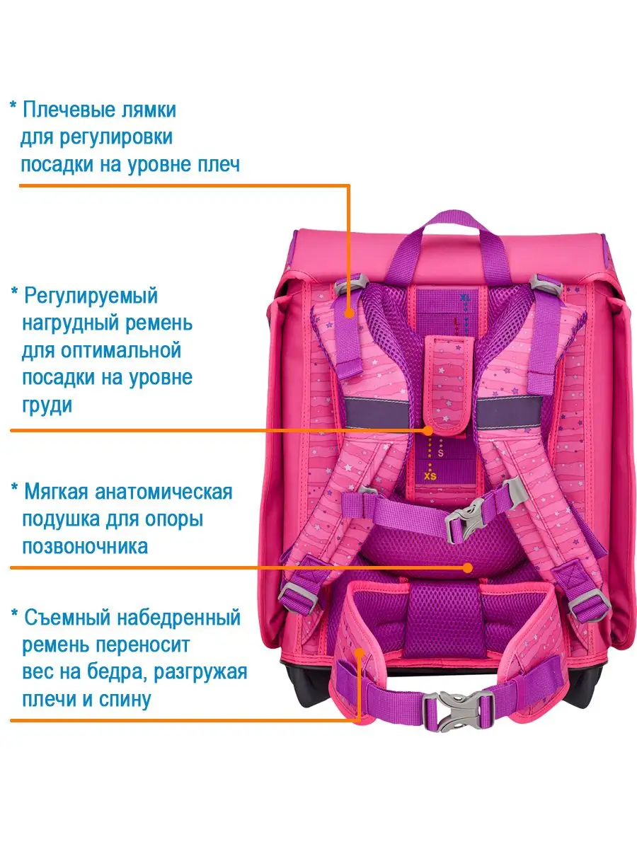 Ранец школьный девочки ортопедический для первоклассника