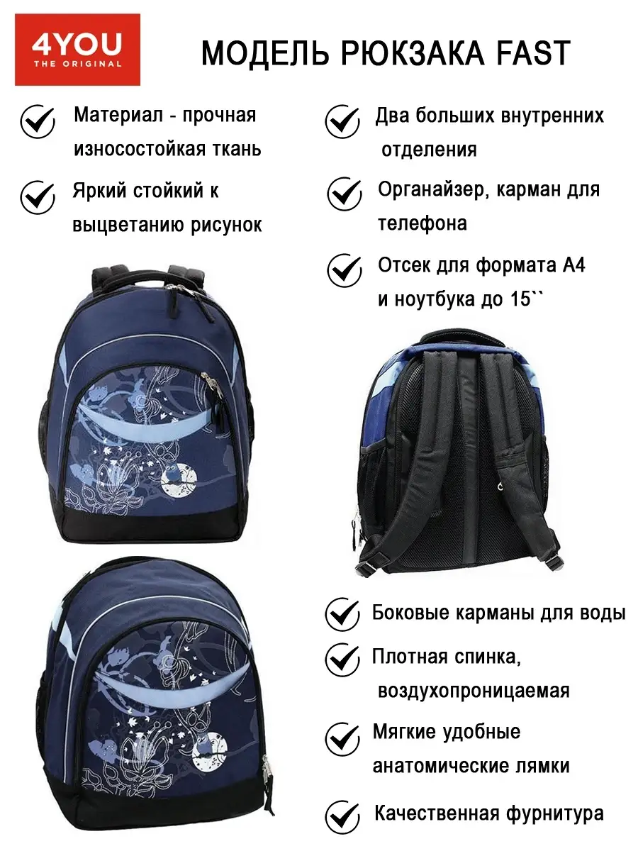Рюкзак школьный сумка городской портфель молодежный