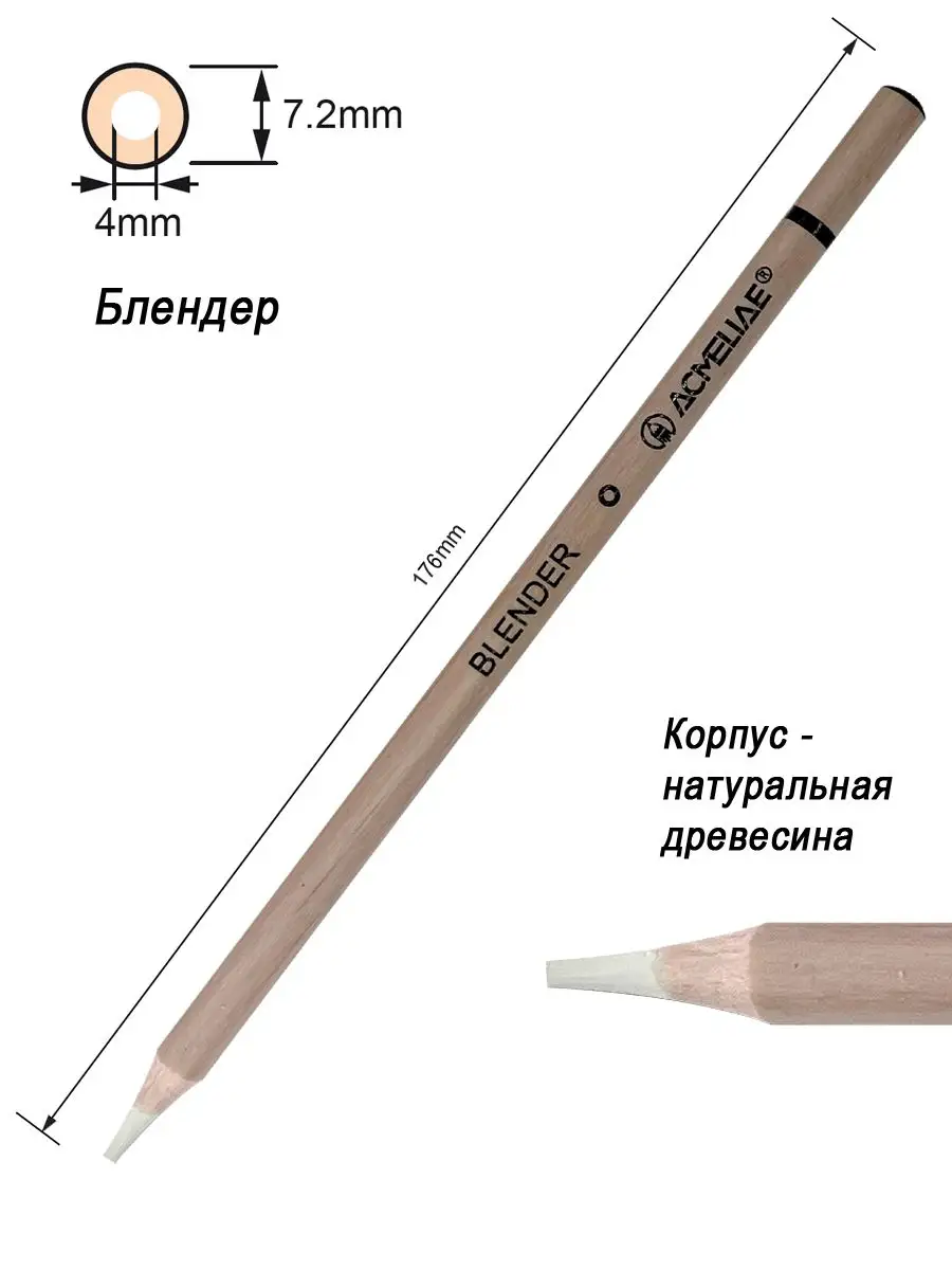 Карандаши блендеры и полирующие художественные для рисования