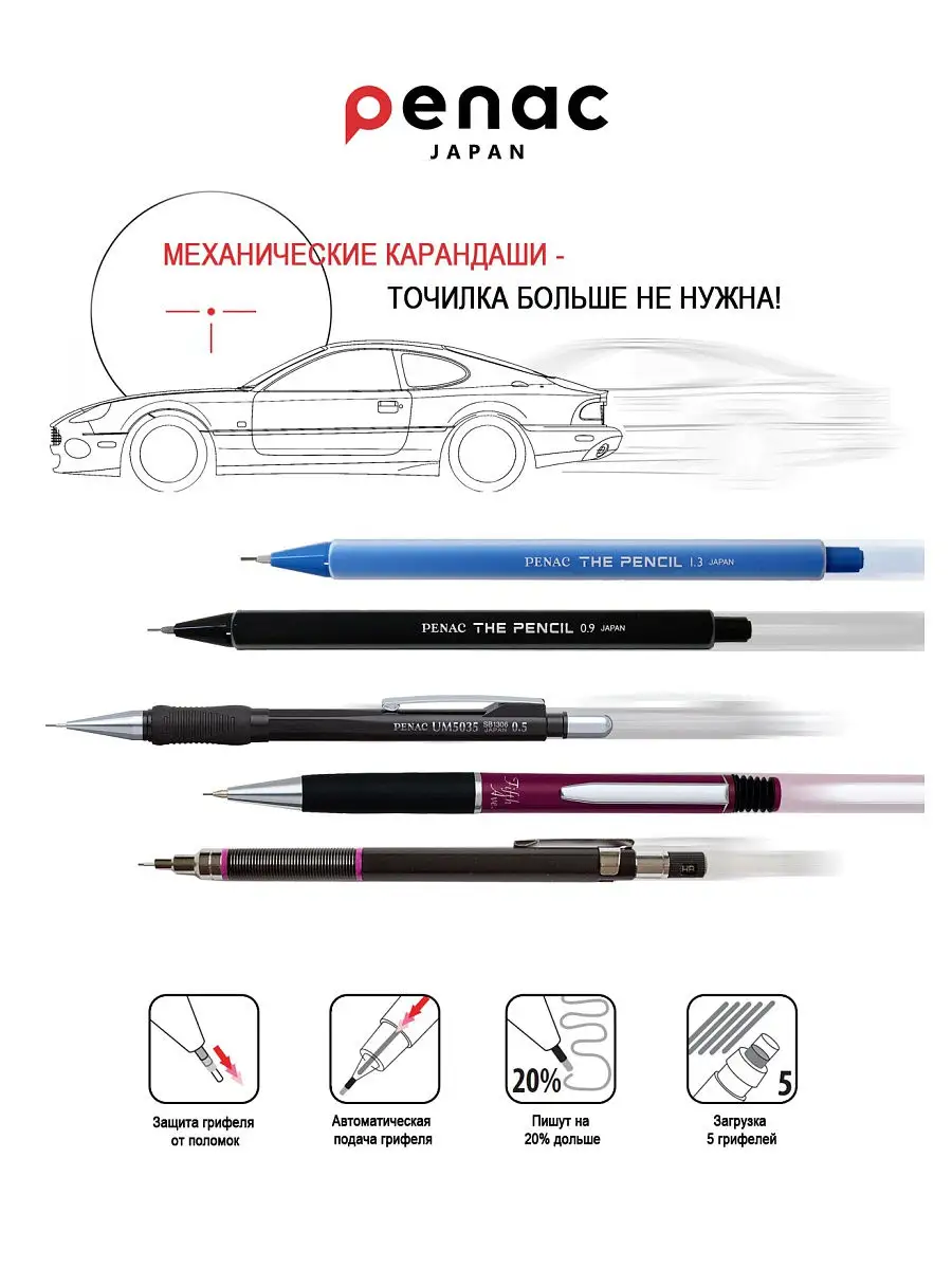 Механический карандаш The Pencil 1.3мм HB
