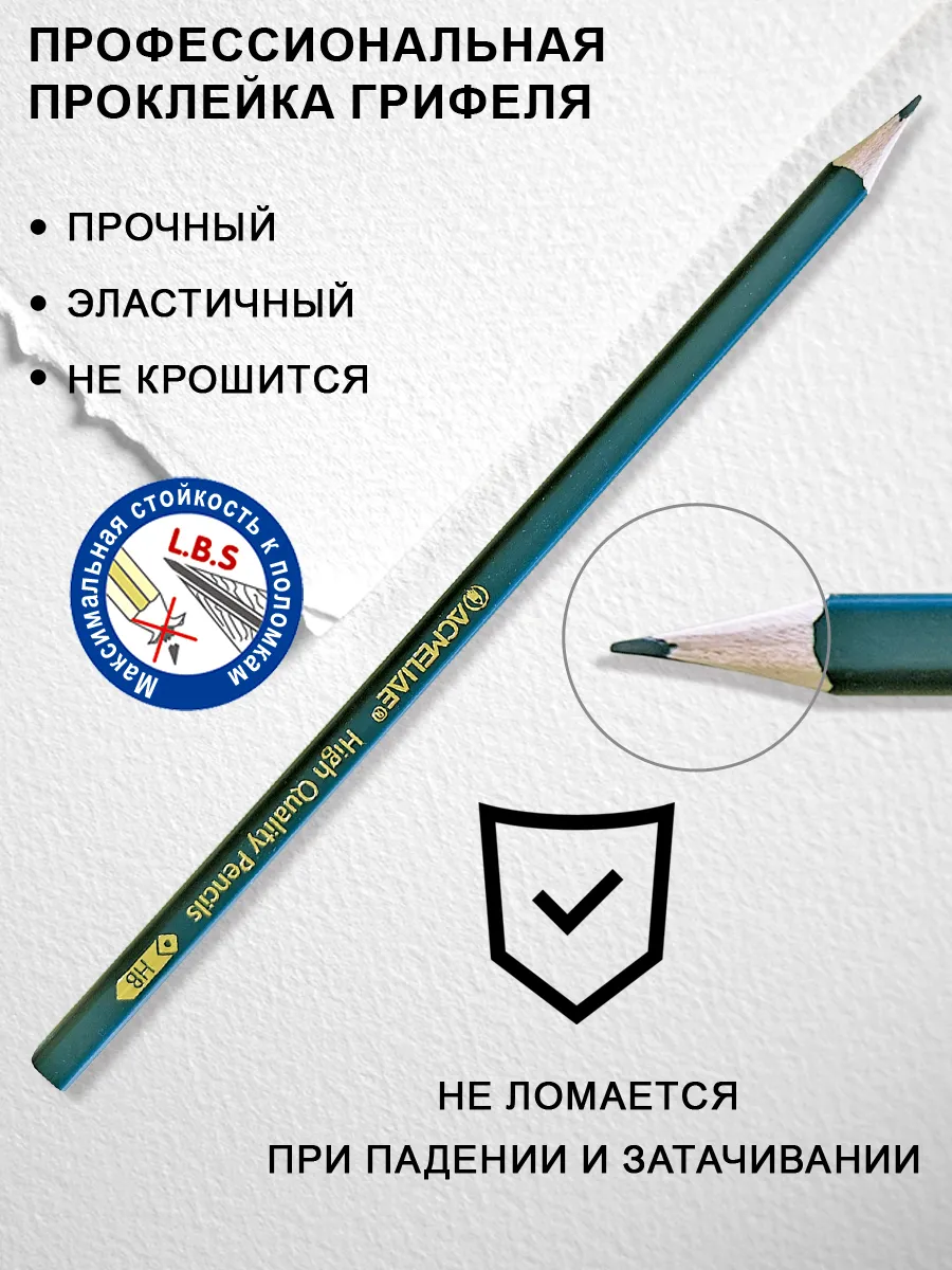 Карандаши чернографитные НВ 12 шт