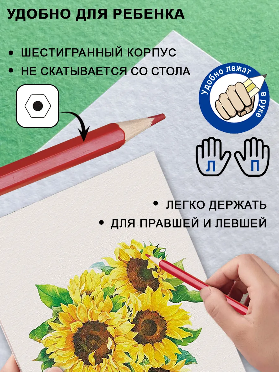 Карандаши цветные пластиковые 18 цветов