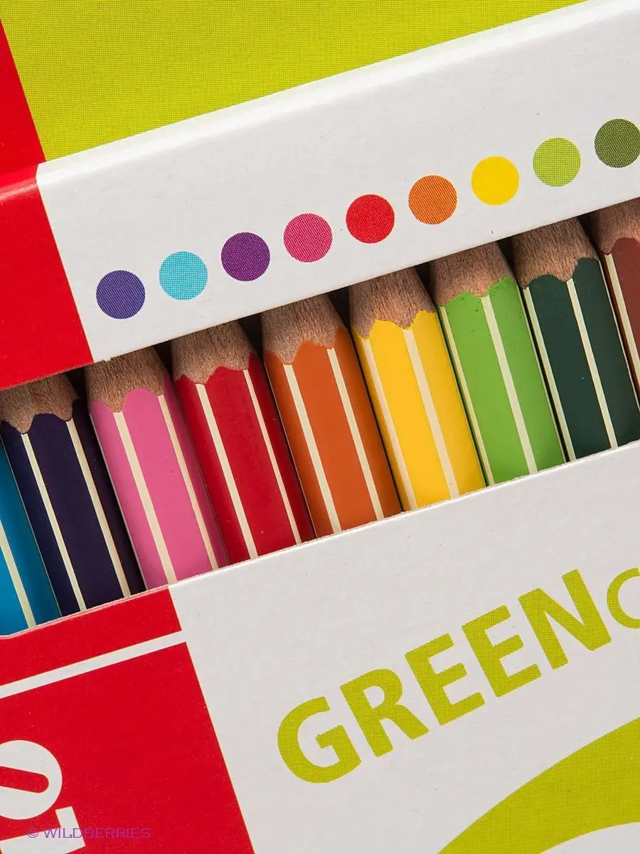 Карандаши цветные экологичные GREENcolors, 12 цветов