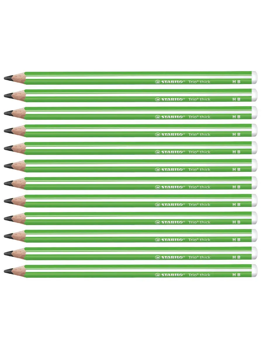 Карандаш чернографитный простой Trio thick 399, 12шт/уп твердость НВ, утолщенный трехгранный