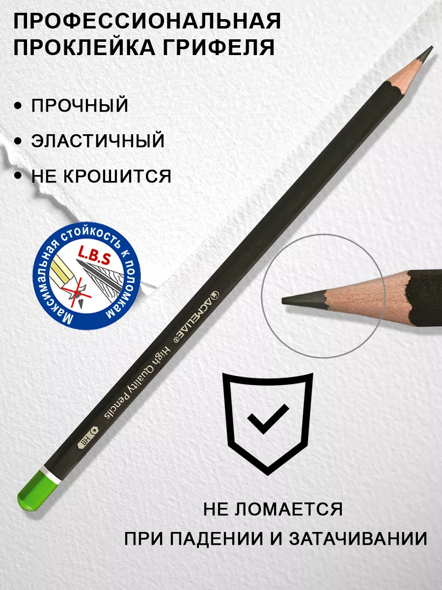 Простой карандаш чернографитный HB шестигранный 12шт