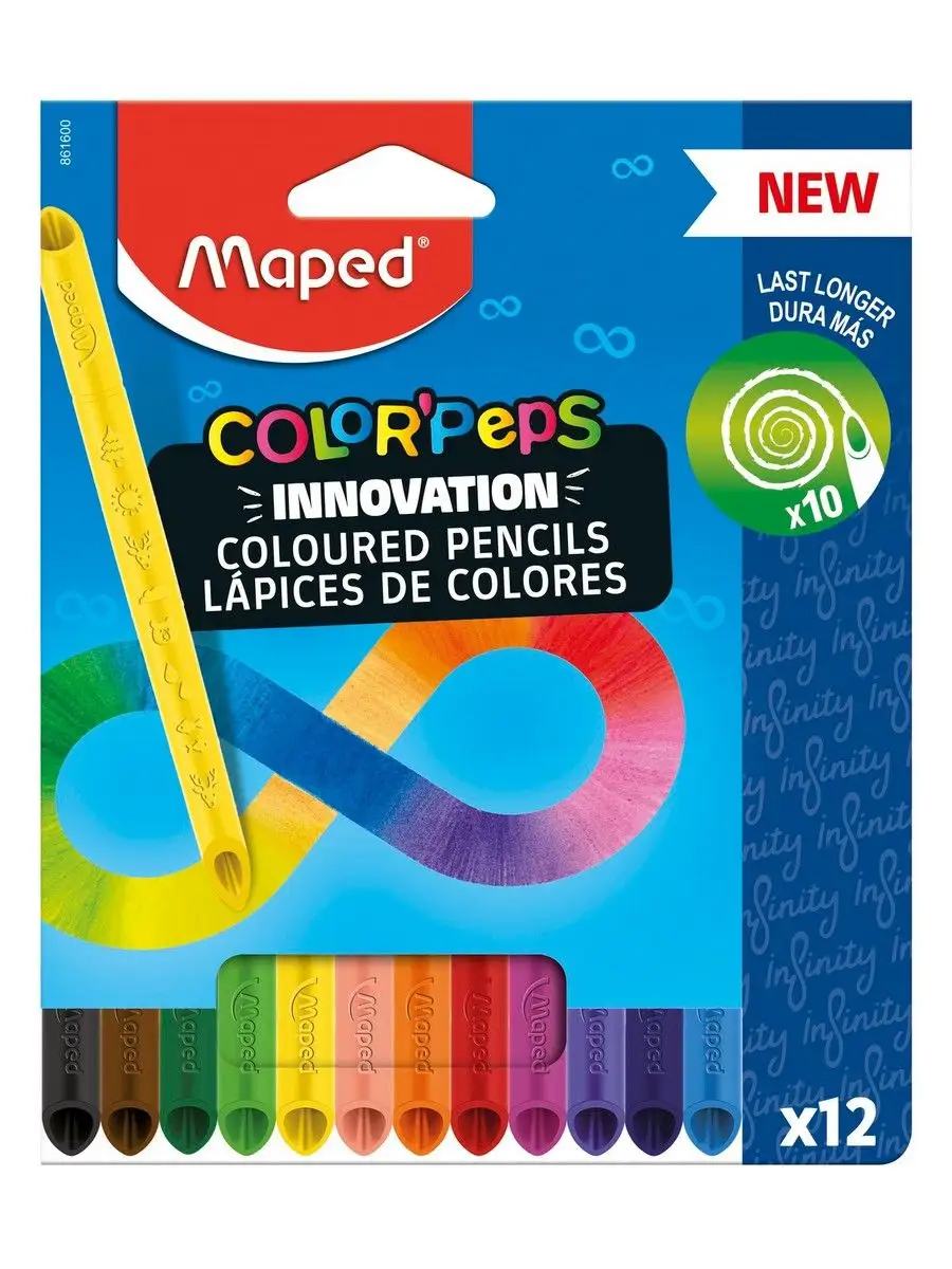 Цветные карандаши 12 цветов COLOR'PEPS INFINITY