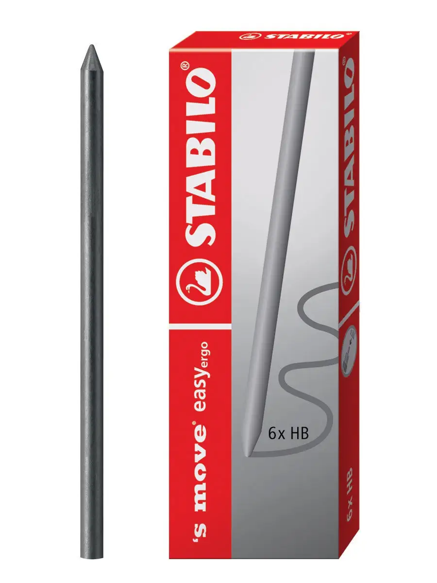 Грифели для механических карандашей STABILO EASY 3,15мм 6 шт