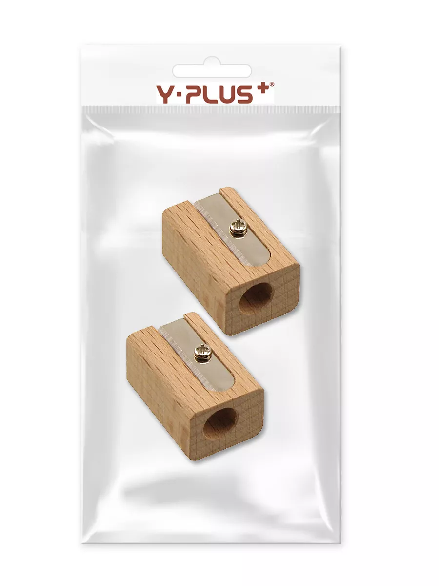 Точилка для карандашей деревянная WOOD, 1 отверстие 2 шт