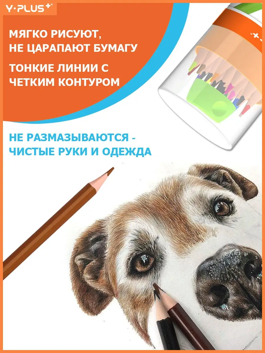 Стираемые карандаши цветные с ластиком 24 цвета пластиковые