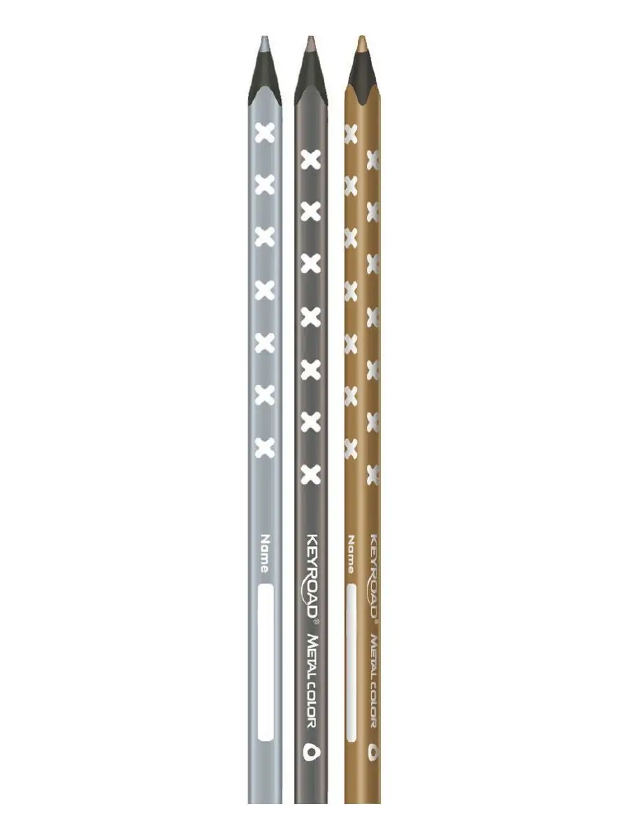 Цветные карандаши Metallic 6 цв, трехгранные, черное дерево