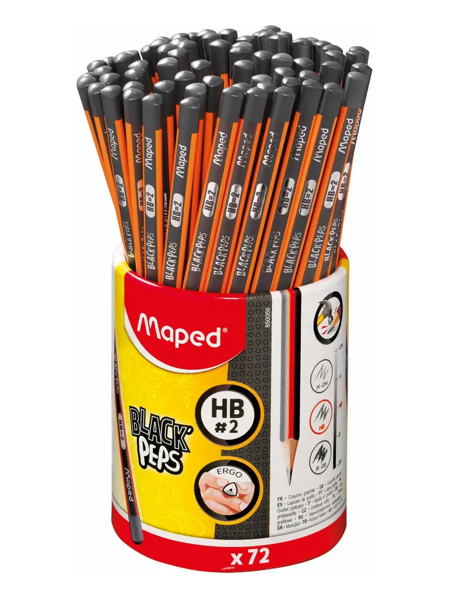 Простой карандаш НВ BLACK PEP'S 72шт