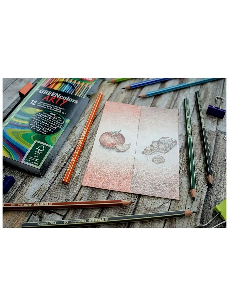 STABILO GREENcolors ARTY набор цветных карандашей 24цв, в картонном футляре