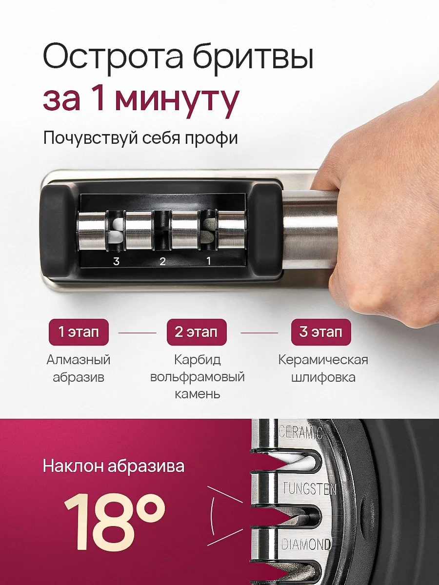 Точилка для ножей кухонных профессиональная ручная
