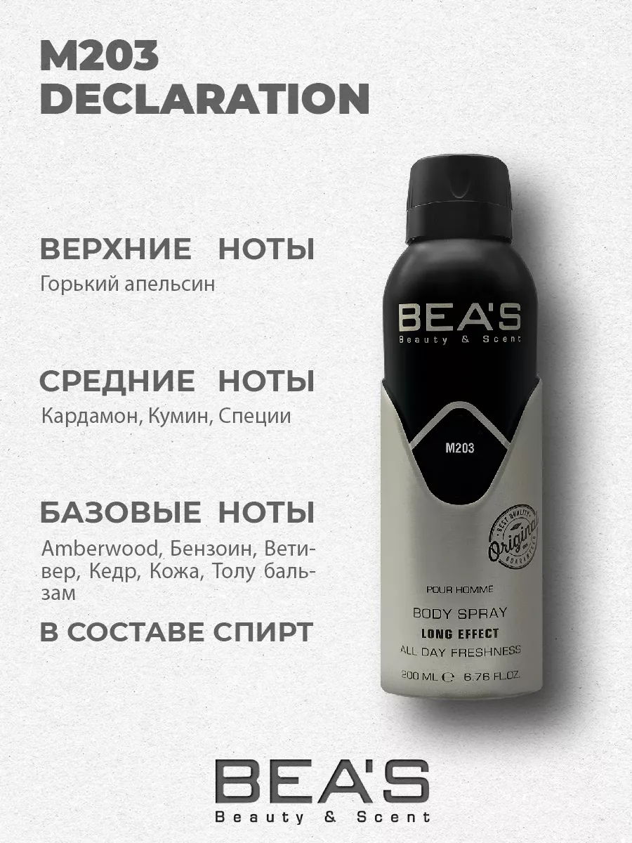 Парфюмированный спрей дезодорант Declaration M203