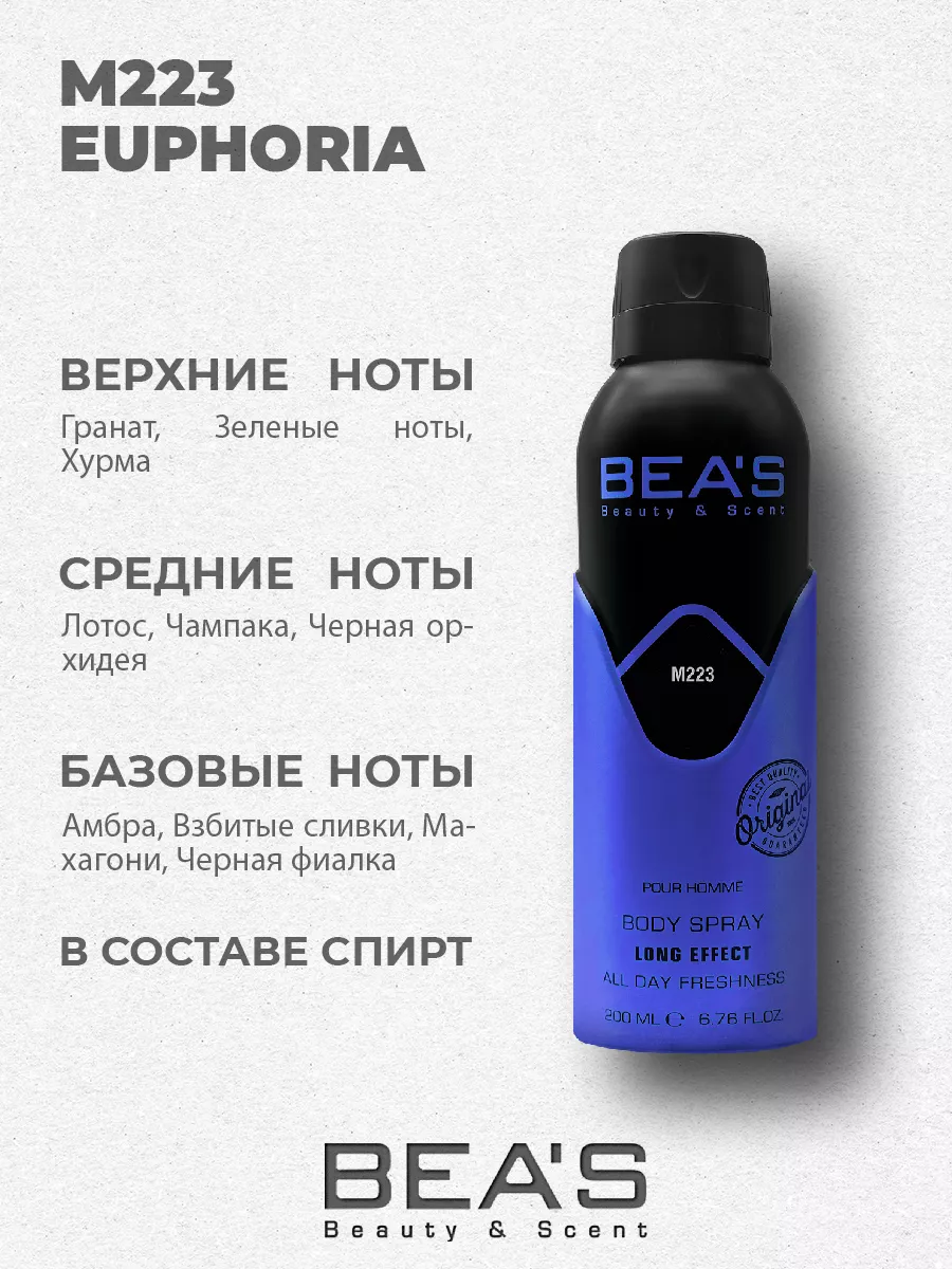 Парфюмированный спрей дезодорант Euphoria Men M223