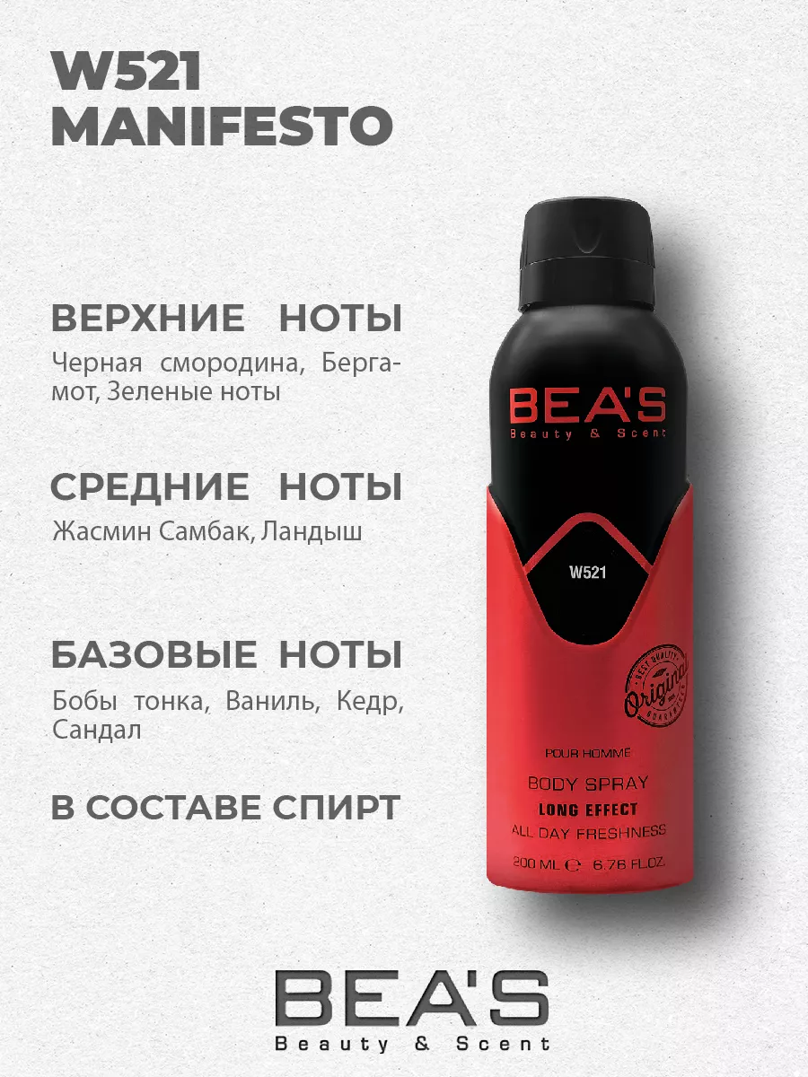 Парфюмированный спрей дезодорант Manifesto W521