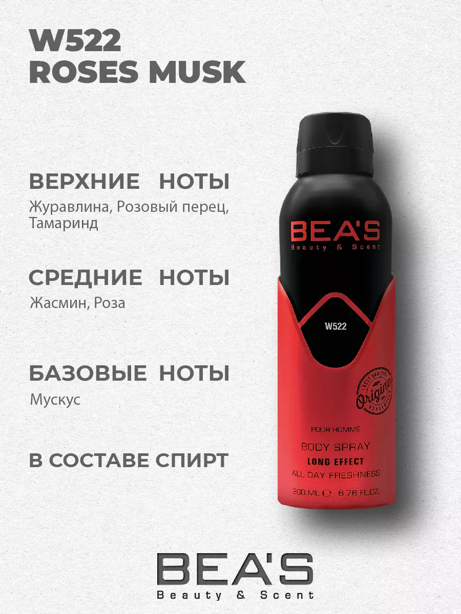 Парфюмированный спрей дезодорант Roses Musk W522