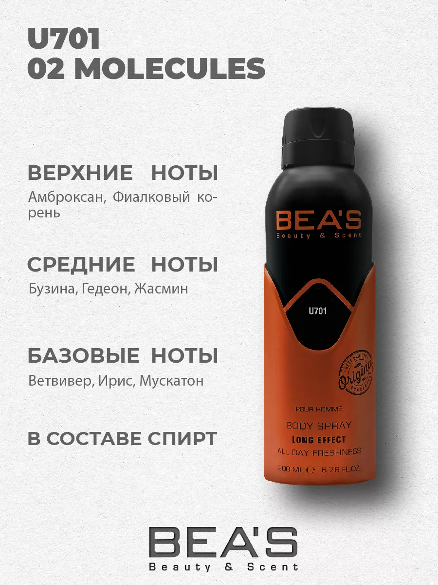 Парфюмерный дезодорант спрей Эксцентрик 02 U701