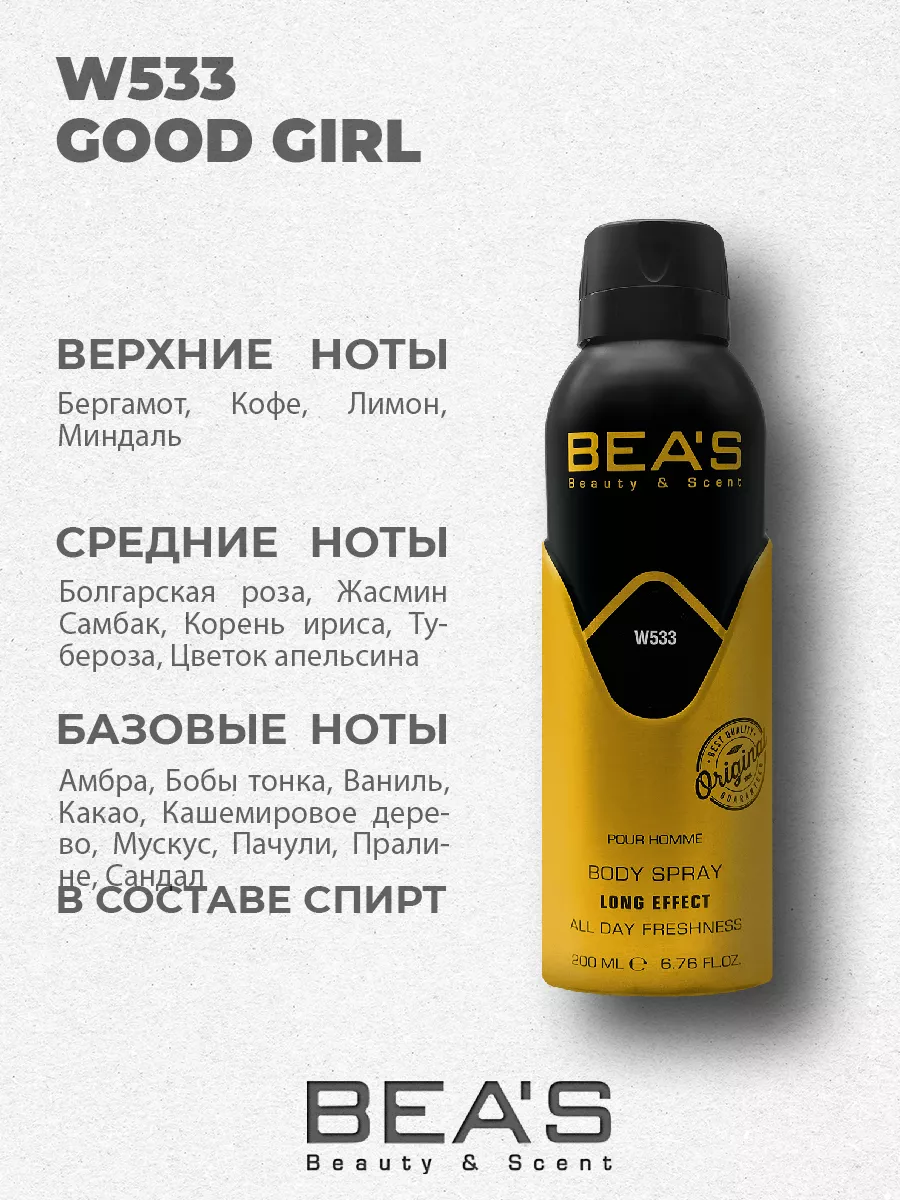 Парфюмированный спрей дезодорант Good Girl W533
