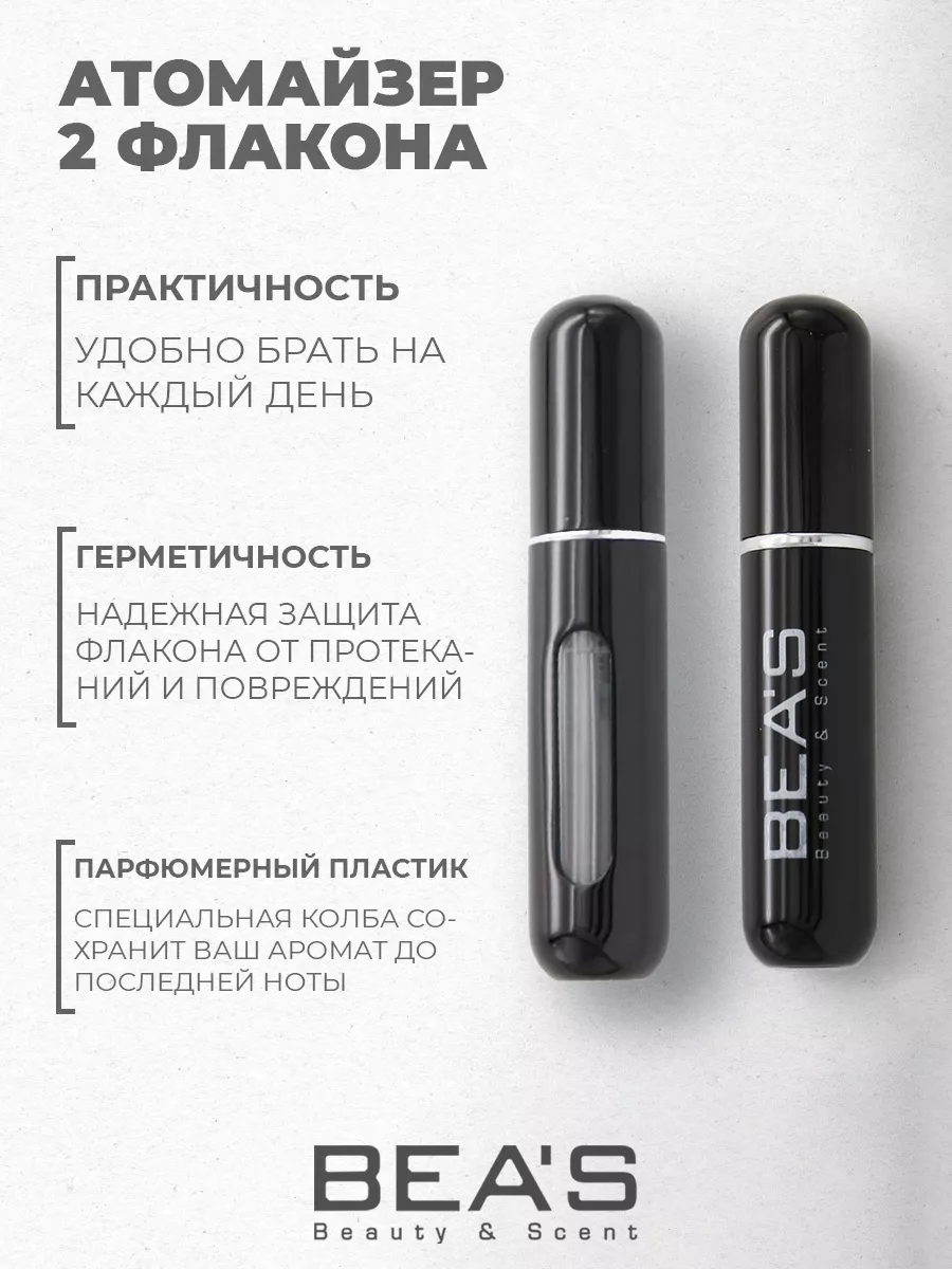 Атомайзер для духов с распылителем черный 2 шт по 5 мл