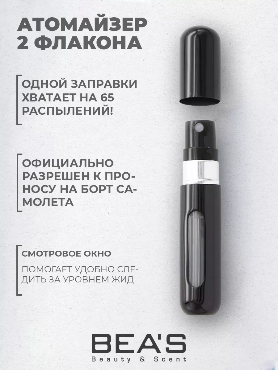 Атомайзер для духов с распылителем черный 2 шт по 5 мл
