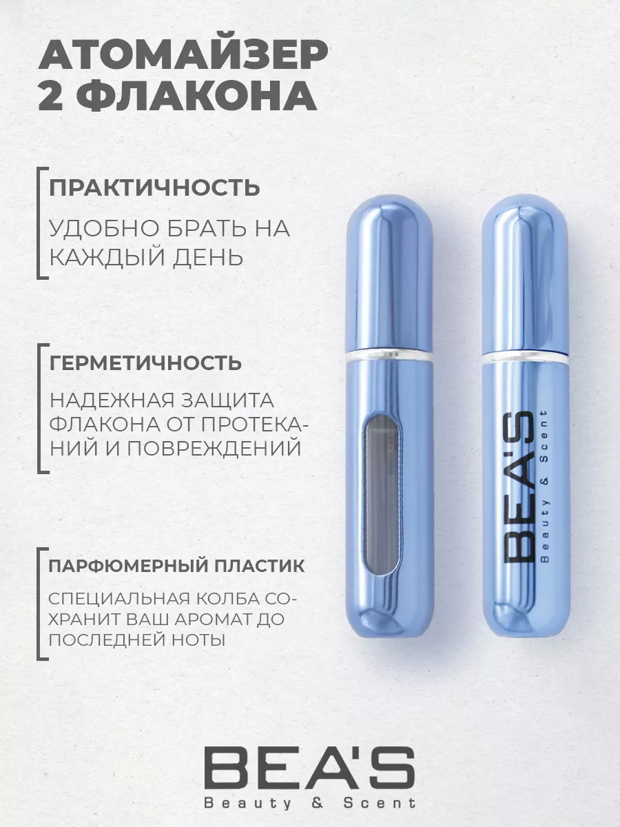 Атомайзер для духов с распылителем синий 2 шт по 5 мл