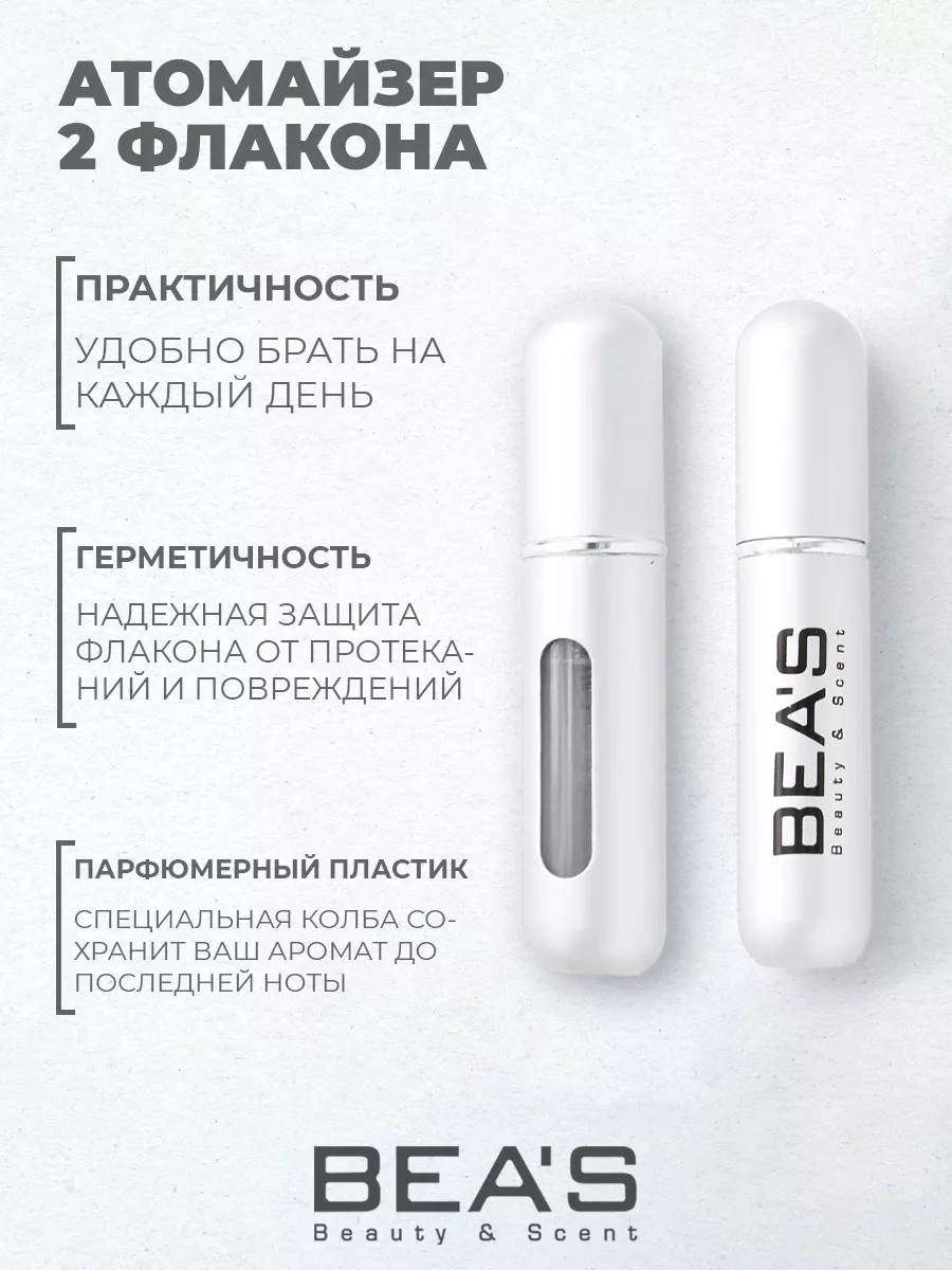 Атомайзер для духов с распылителем серебро 2 шт по 5 мл