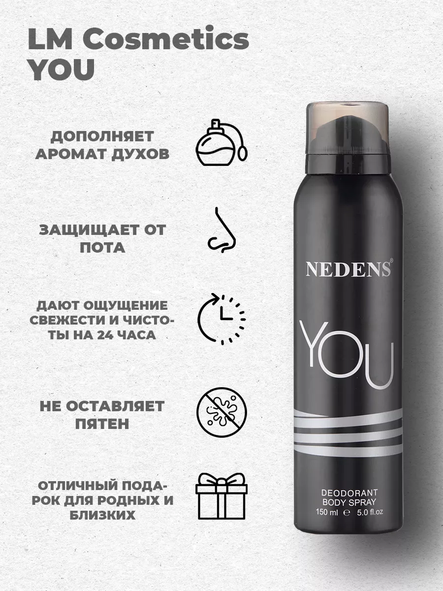 Дезодорант мужской парфюмированный You For Men 150 мл