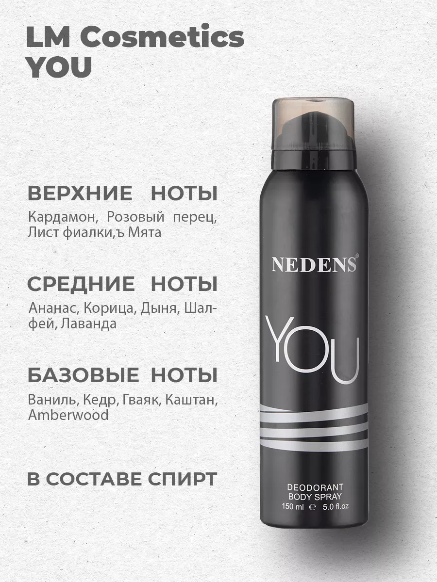 Дезодорант мужской парфюмированный You For Men 150 мл
