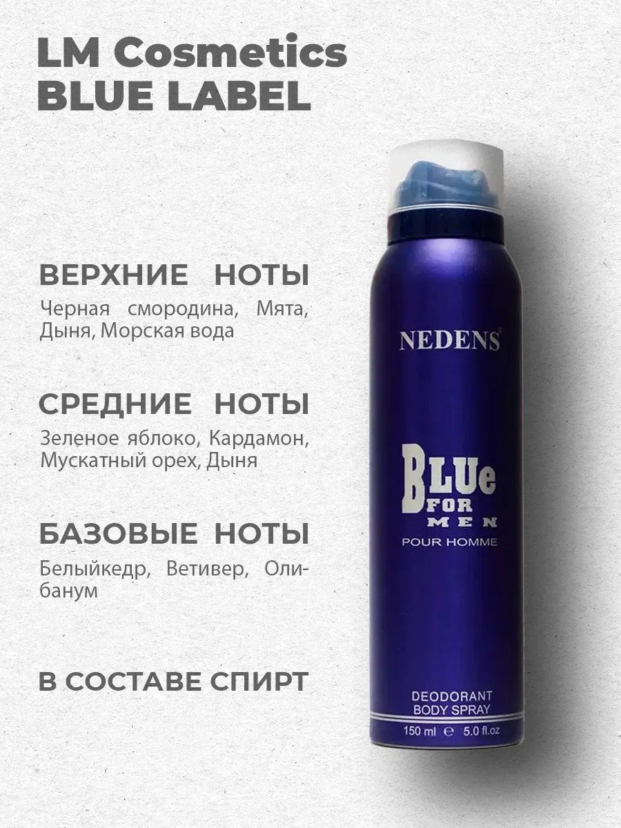 Дезодорант мужской парфюмированный Blue Label 150 мл