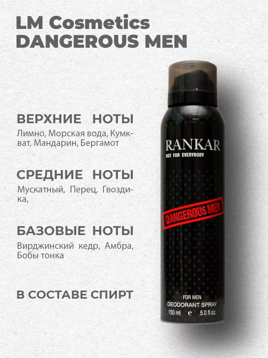Дезодорант мужской парфюмированный Dangerous Men 150 мл