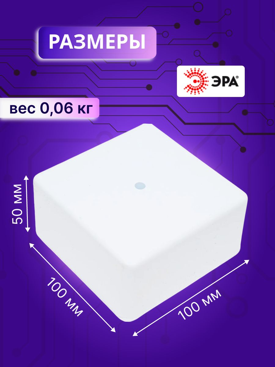 Коробка распаячная для кабель-канала BS-W-100-100-50 IP40 Эра Б0058707 1шт