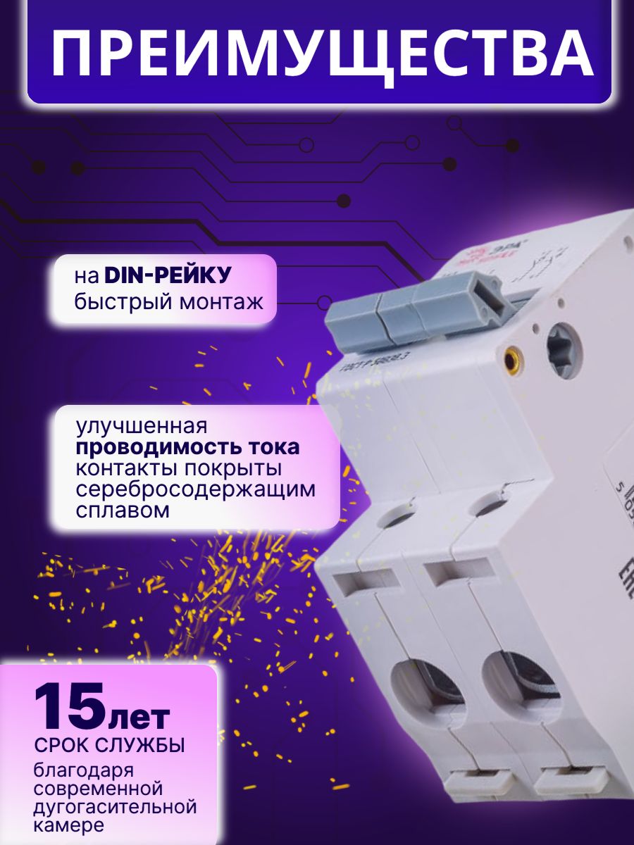 Выключатель нагрузки рубильник 2P (2п) 25А ВН-29 SIMPLE-mod-60 ЭРА Б0039250 2шт