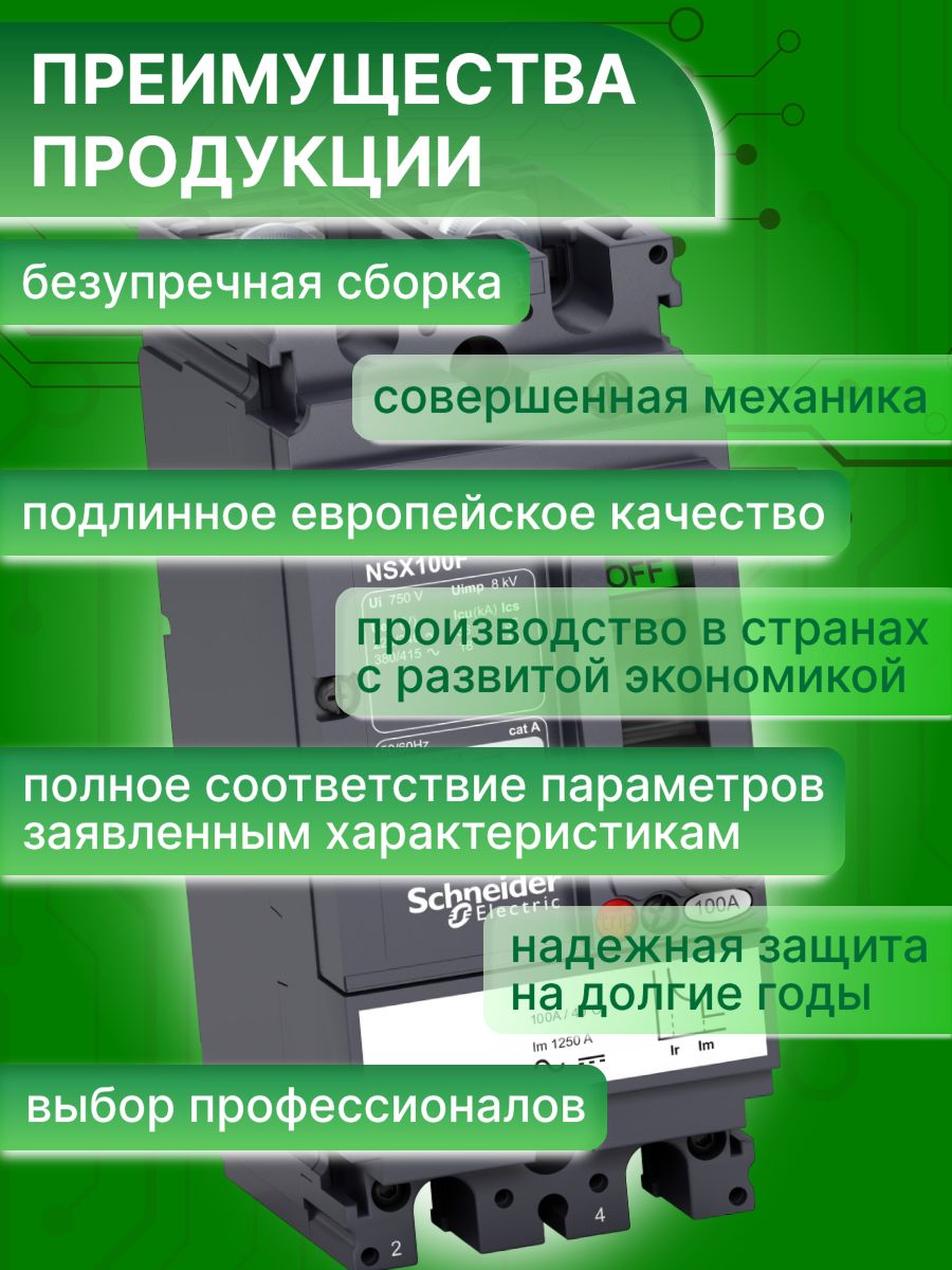 Силовой автомат 2P (2П) 16 А 18кА ComPact NSX 100F Schneider Electric LV438592 1шт