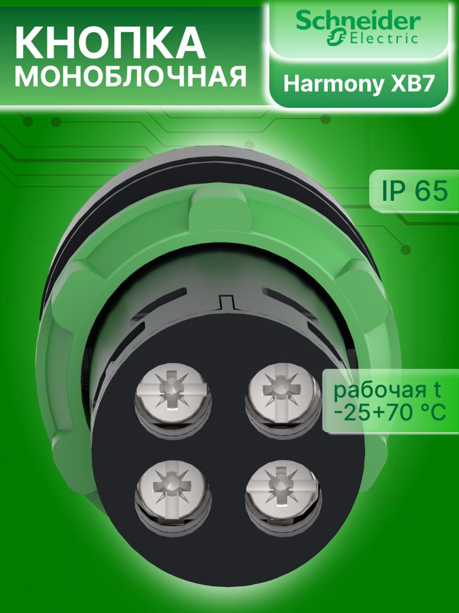 Кнопка управления черная возвратная 22мм 1НО 1НЗ XB7 Schneider Electric XB7NA25
