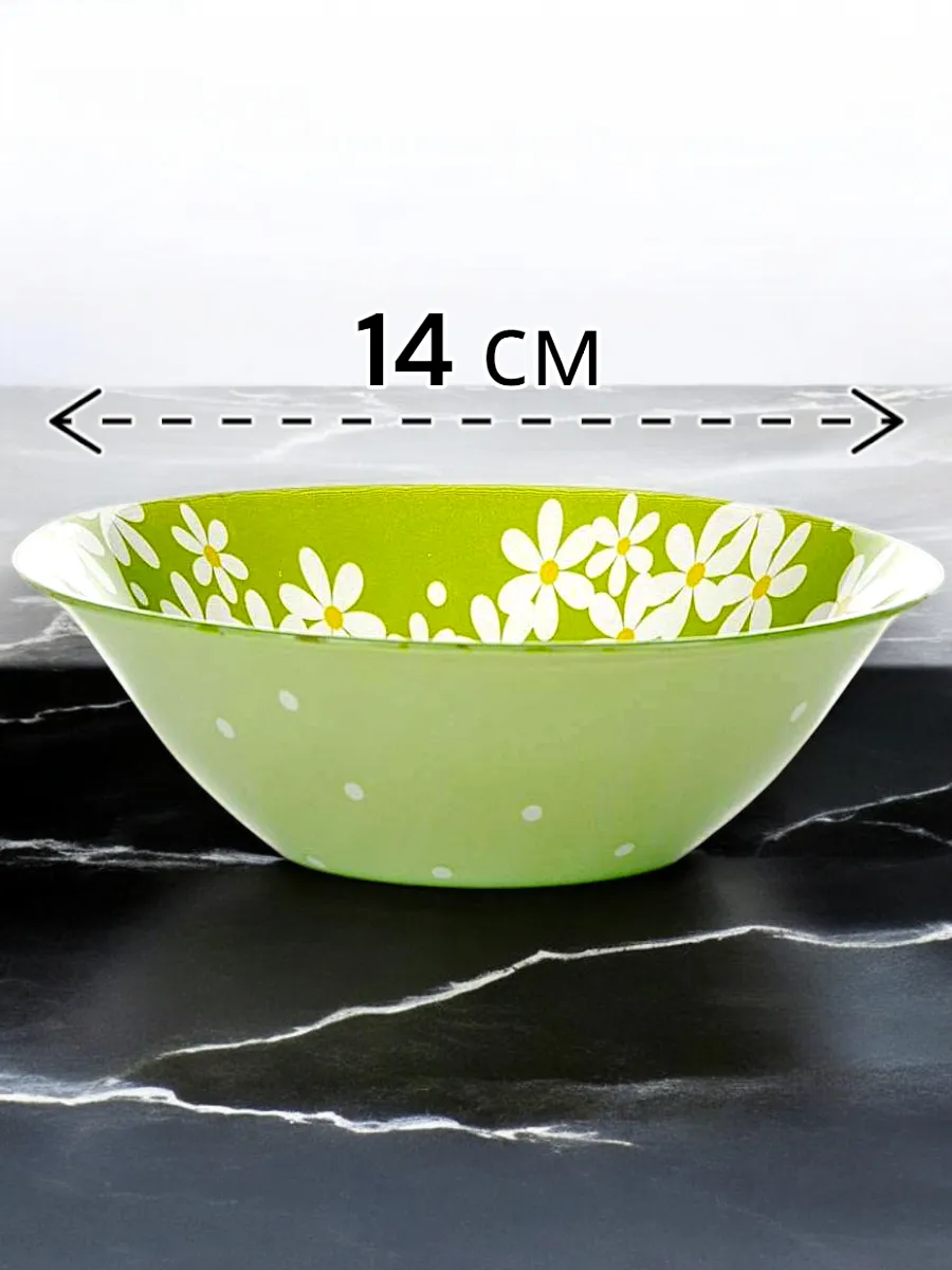 Салатник стеклянный Green Garden 14 см 6 шт