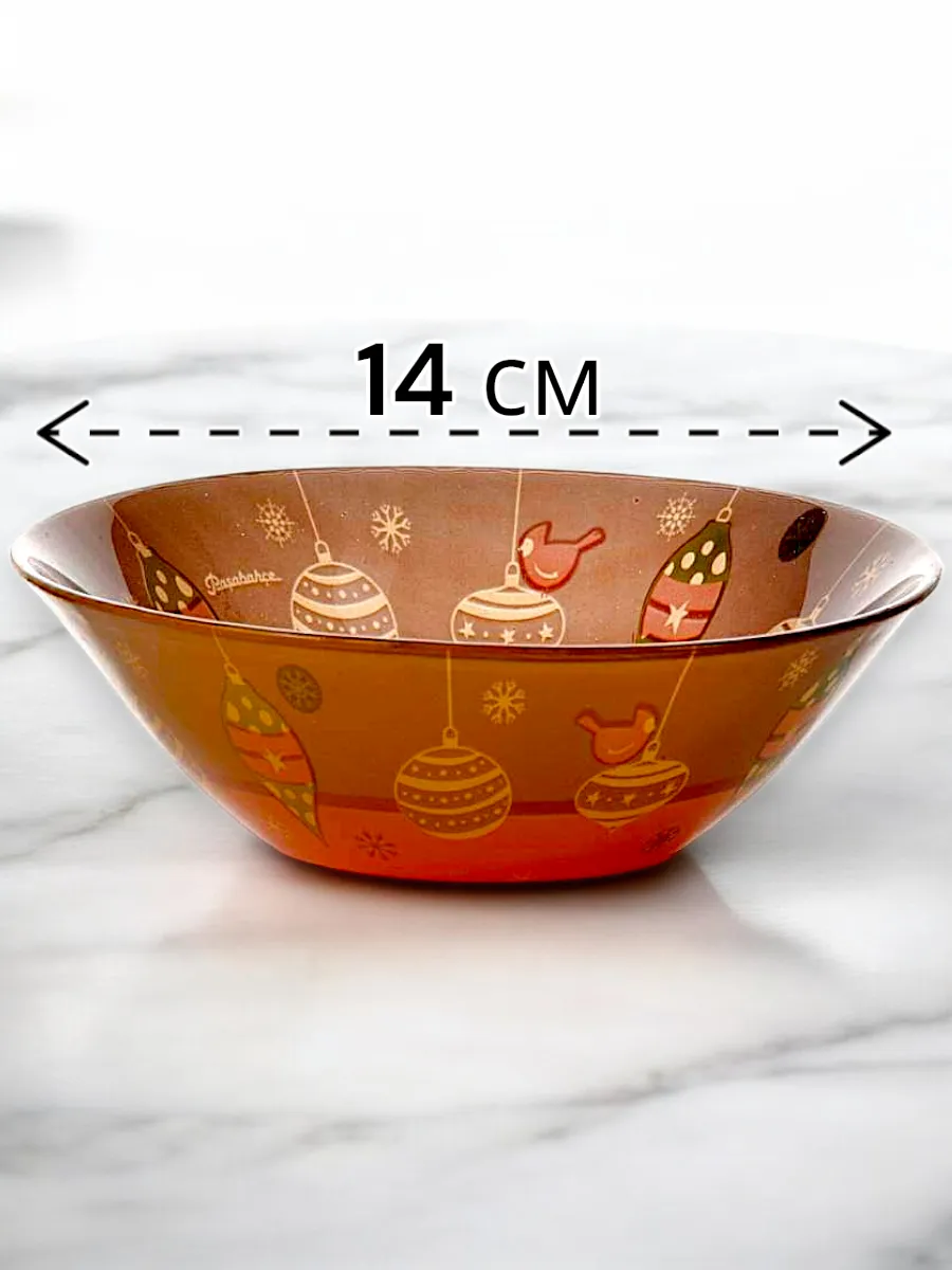 Салатник стеклянный Christmas Toys 14 см 12 шт