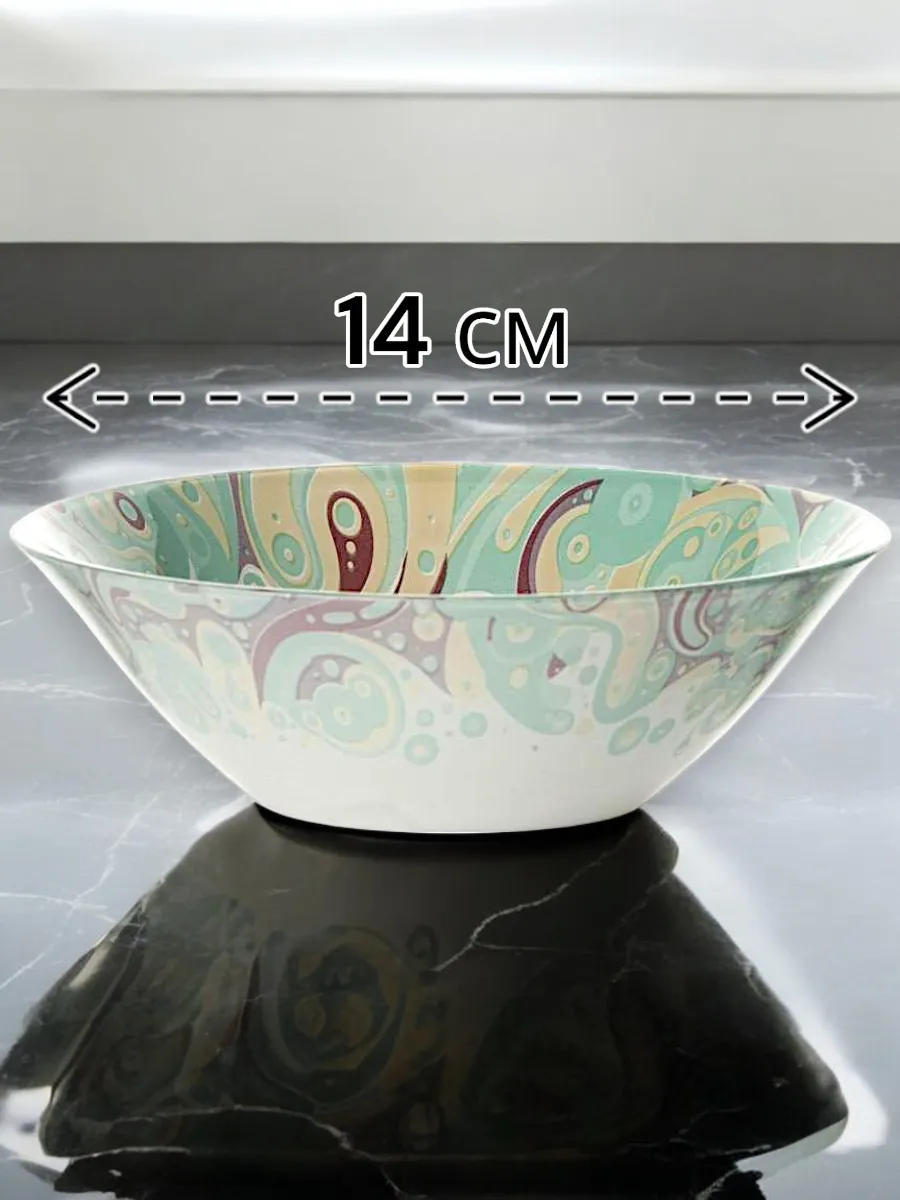 Салатник стеклянный Beauty 140 мм 24 шт