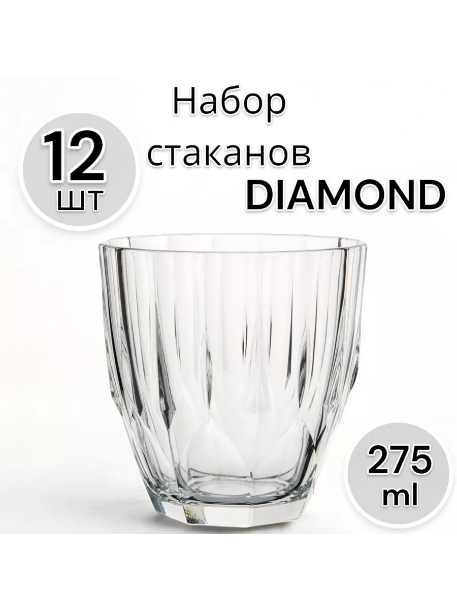 Набор стаканов стеклянные универсальные 275 мл 12 штук