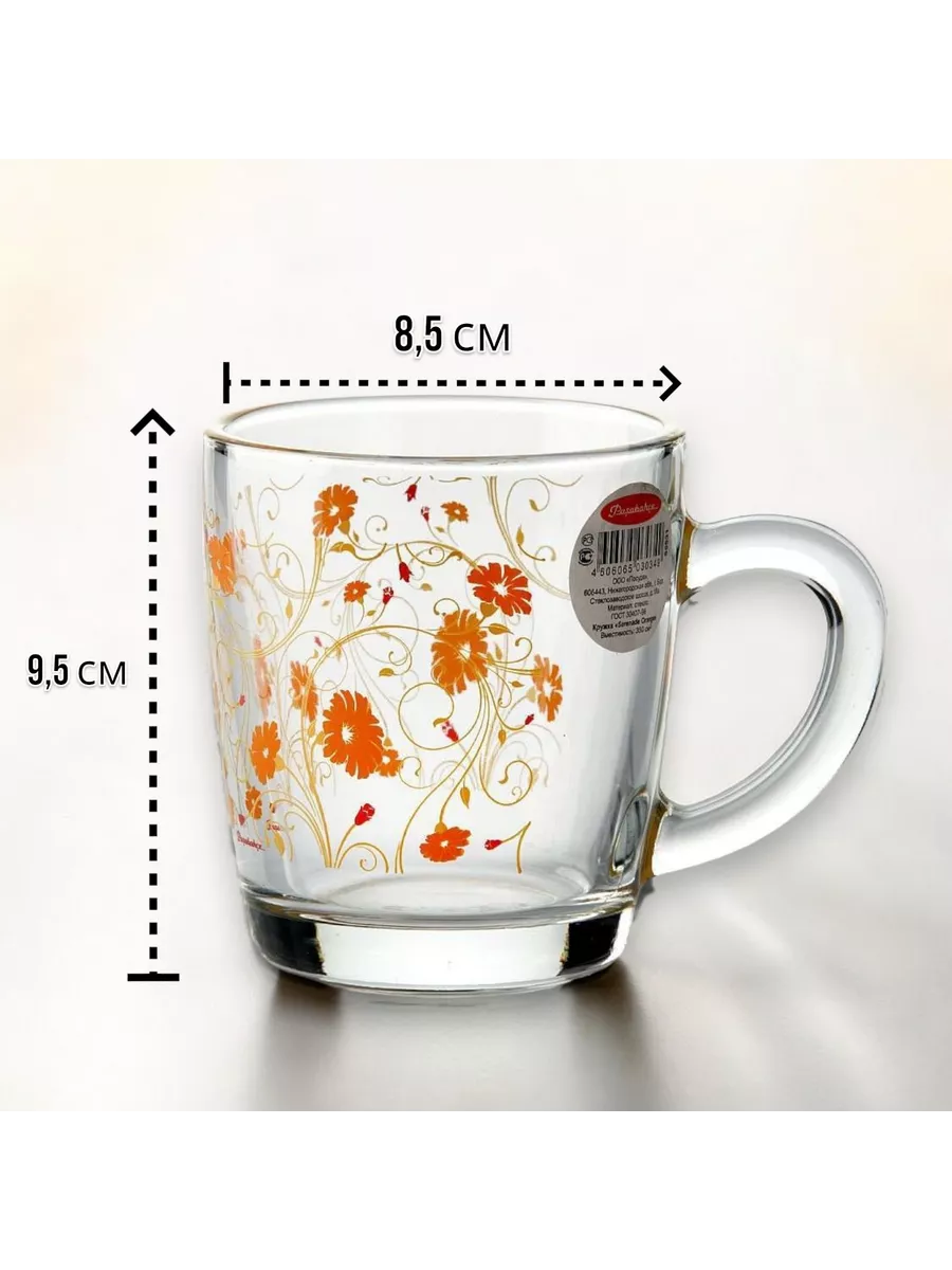 Набор кружек для чая и кофе Serenade Orange 340 мл, 6 шт
