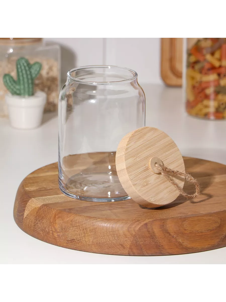 Банки для сыпучих продуктов с крышкой Woody, 860 мл, 6 шт