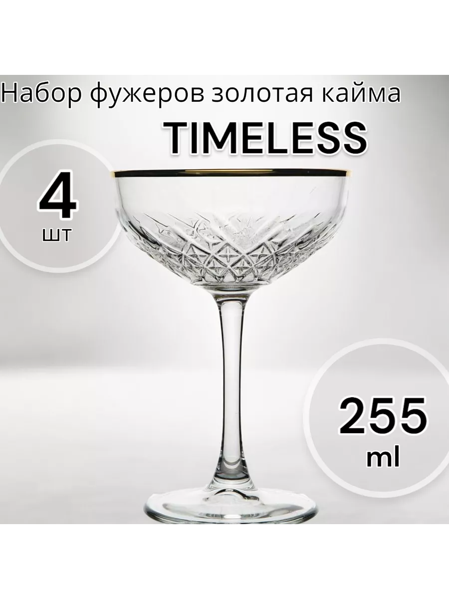 Набор фужеров Timeless 4 шт 255 мл зол.кайма