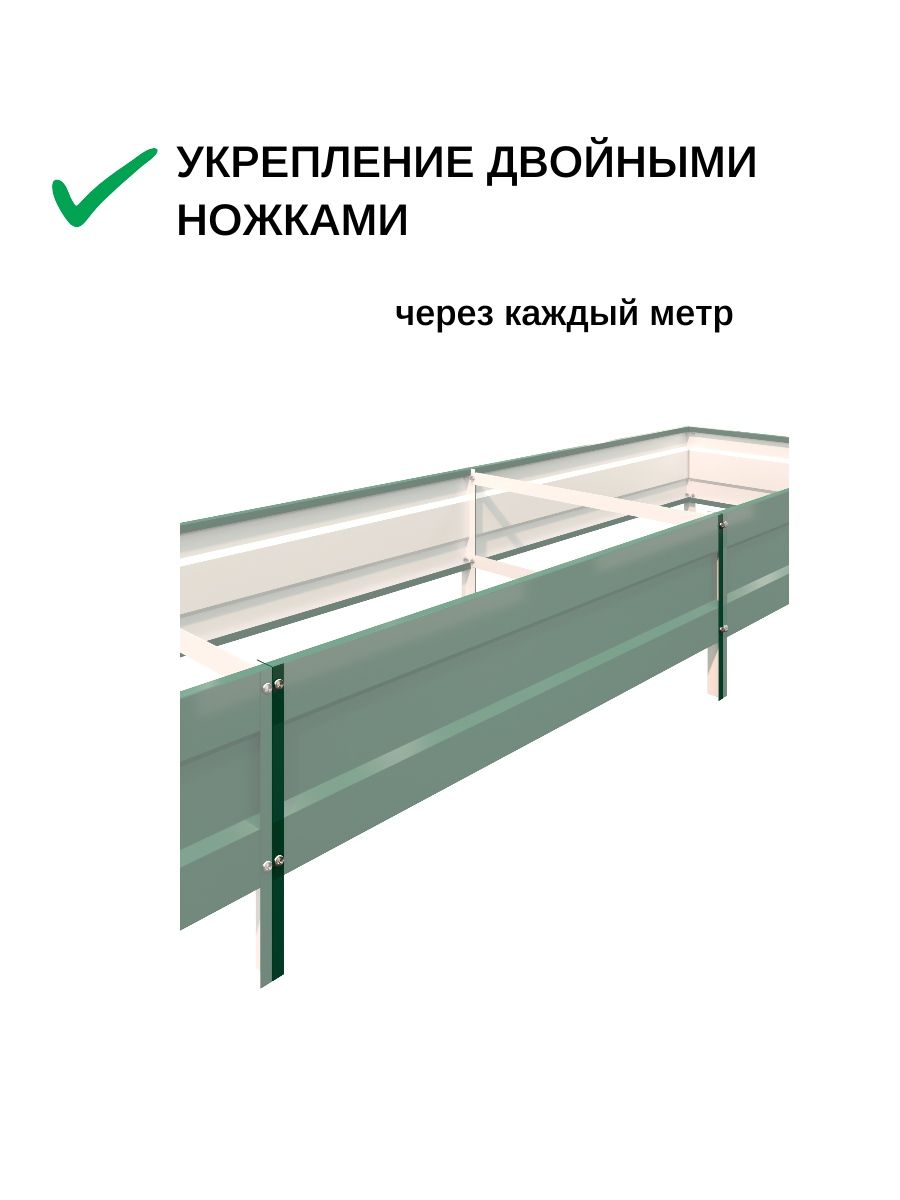 "АЙГРЯДКИ" грядка оцинкованная 3х1м, высота 19 см, тёмно-коричневая