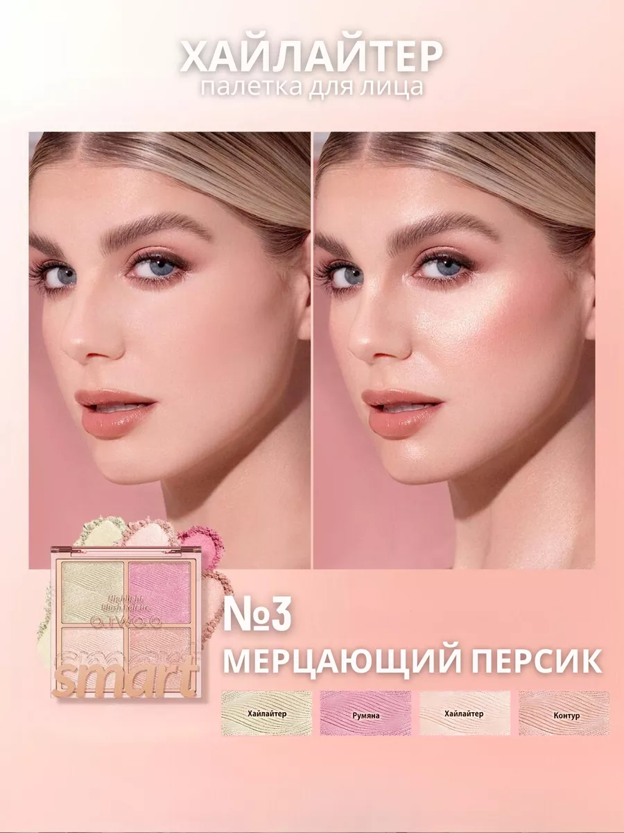 Хайлайтера для лица палетка с сияющими блестками №03